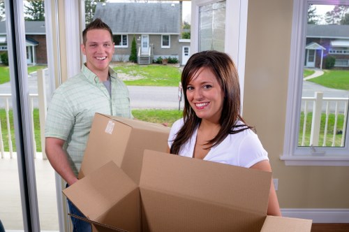 Moving home in Edgware with careful loading of boxes and furniture