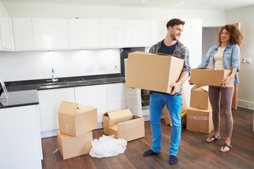 Packing and preparation for a removals van move in Edgware