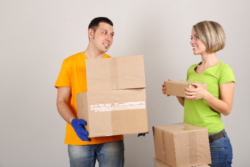 Packed boxes ready for a local move in Edgware